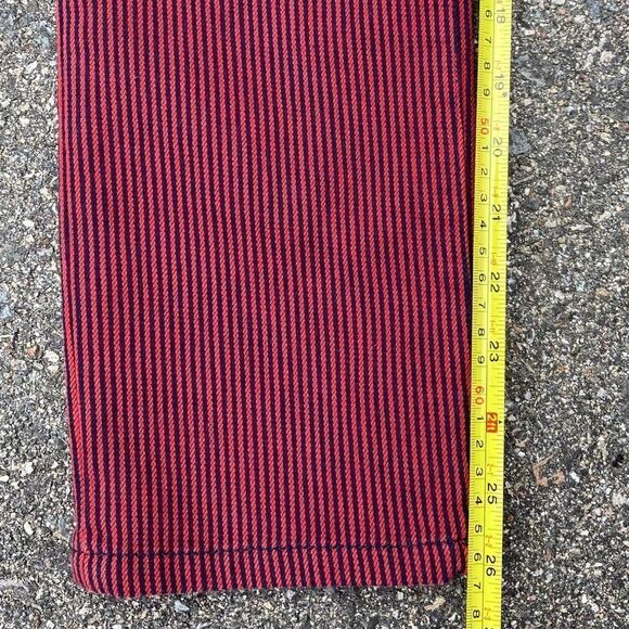 Ralph Lauren LRL, Red & Navy Pinstripe Pants Modern Straight Leg Denim 2P Petite - Picture 5 of 12